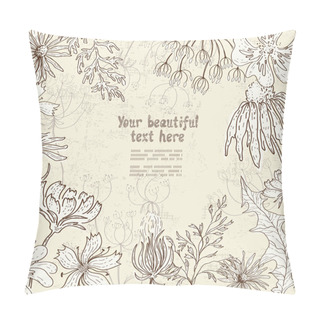 Personality  Hand Drawn Floral Card Pillow Covers