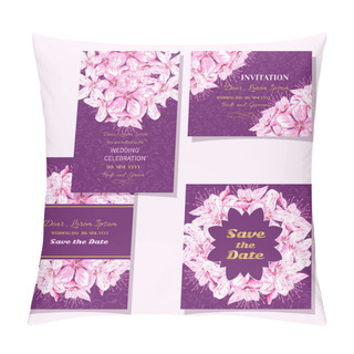 Personality  Set Of Vintage Card Cherry Blossom Pillow Covers