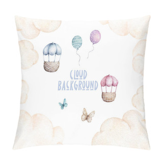 Personality  Hot Air Balloon And Clouds Pillow Covers
