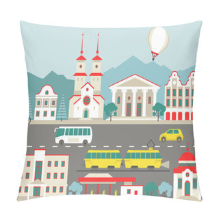 Personality  Vector Flat City Illustration Pillow Covers