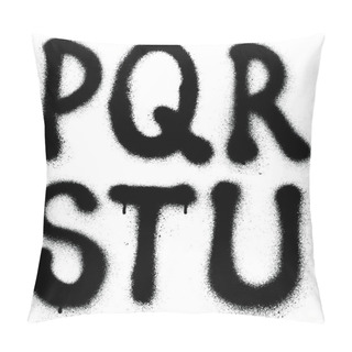 Personality  Detailed Graffiti Spray Paint Font Type (part 3). Vector Alphabet Pillow Covers