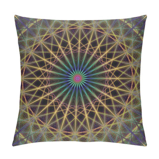 Personality  Colorful Computer Generated Fractal Background Pillow Covers