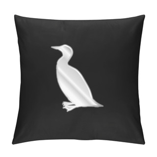 Personality  Bird Loon Shape Silver Plated Metallic Icon Pillow Covers
