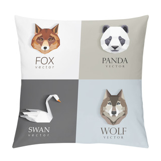 Personality Low Polygon Style Animal Logos Pillow Covers