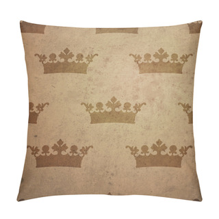 Personality  Vintage Background With Crown. Pillow Covers