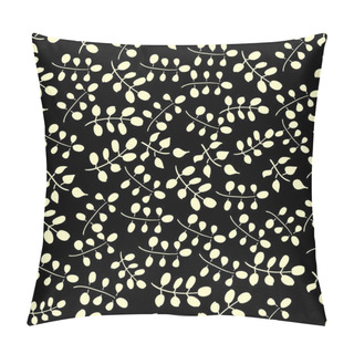 Personality  Pattern With Leaf Black Background Pillow Covers