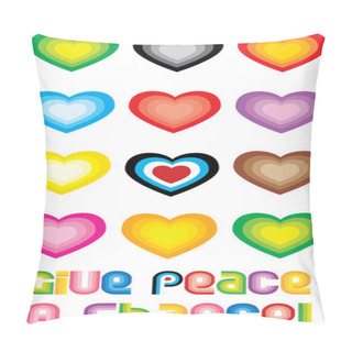 Personality  Peace Hearts Symbol - Give Peace A Chanc Pillow Covers