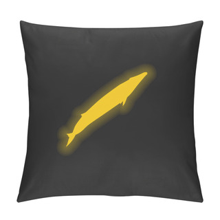 Personality  Blue Whale Shape Yellow Glowing Neon Icon Pillow Covers