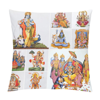 Personality  Collage With Hindu Gods Pillow Covers