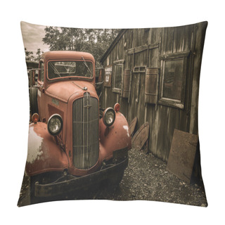 Personality  Jerome Arizona Ghost Town Red Truck Pillow Covers