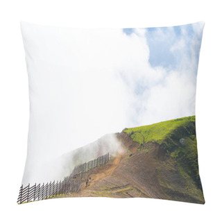 Personality  Beautiful Mountain Scenery. Summer In The Mountains. People Ride Horses In The Mountains At High Altitude. Landscape. Sochi. Russia. Rosa Khutor Pillow Covers