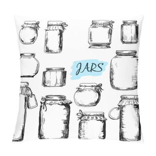 Personality  Jars. Set Of Illustrations Pillow Covers