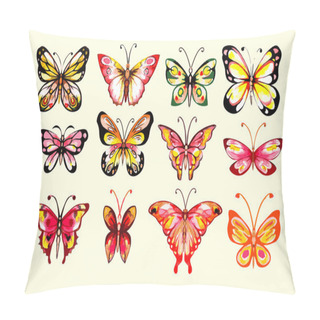 Personality  Watercolor Butterflies Set Pillow Covers