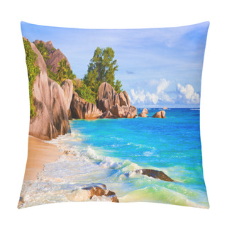 Personality  Tropical Beach Source D'Argent At Seychelles Pillow Covers