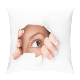 Personality  Eye Looking Through Hole Pillow Covers