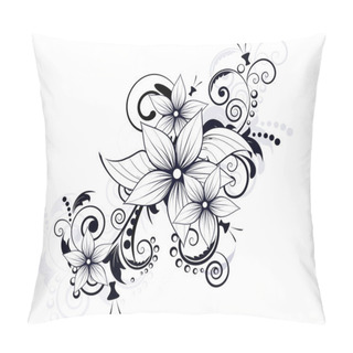 Personality  Floral Design Element With Swirls For Spring Pillow Covers