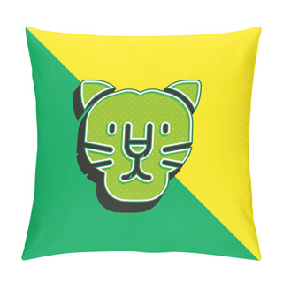 Personality  Black Panther Green And Yellow Modern 3d Vector Icon Logo Pillow Covers
