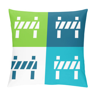 Personality  Barrier Flat Four Color Minimal Icon Set Pillow Covers
