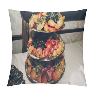 Personality  Fruit Table At Wedding Reception Pillow Covers