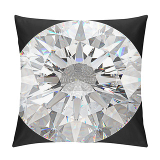 Personality  Gemstone: Top View Of Round Diamond Isolated Pillow Covers