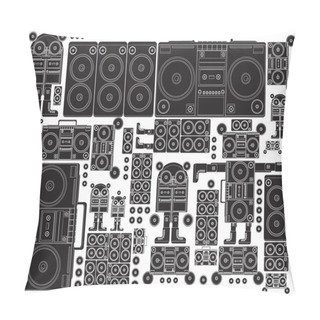 Personality  Robot Boom Box Tape Music Pillow Covers