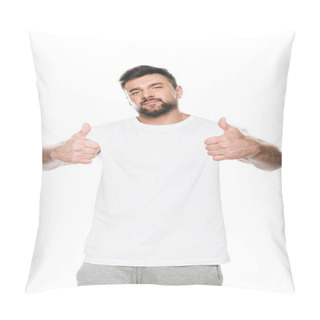 Personality  Man Gesturing Thumbs Up Sign  Pillow Covers