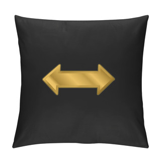 Personality  Bidirectional Arrow Gold Plated Metalic Icon Or Logo Vector Pillow Covers