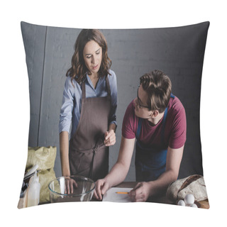 Personality  Bakers Discussing Ingredients   Pillow Covers