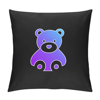 Personality  Bear Blue Gradient Vector Icon Pillow Covers