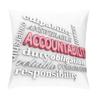Personality  Accountability 3d Word Background Pillow Covers