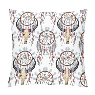 Personality  Buffalo Skull & Dreamcatcher Pattern. Pillow Covers