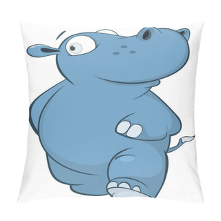 Personality  Little Hippo Cartoon Character.  Pillow Covers