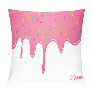 Personality  Pink Glaze With Colorful Sugar Sprinkles Pillow Covers