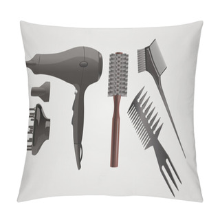 Personality  Vector Set Of Accessories For Hair. Pillow Covers