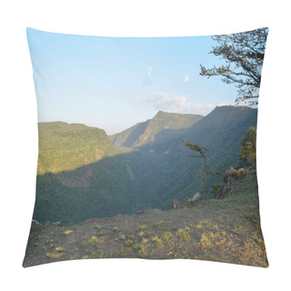 Personality  Hiking Along The Volcanic Crater Of Mount Suswa, Kenya Pillow Covers