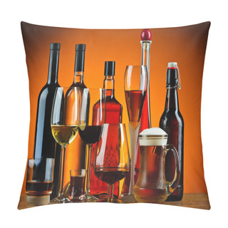 Personality  Bottles And Glasses Of Alcohol Drinks Pillow Covers