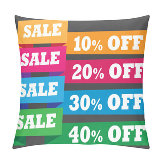 Personality  Sales Banner With Promotional Messages Vector Illustration Pillow Covers