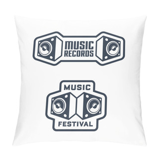 Personality  Set Of Musical Badge Designs Pillow Covers