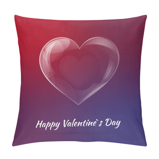 Personality  Vector Background For Valentine's Day With Glass Heart. Pillow Covers