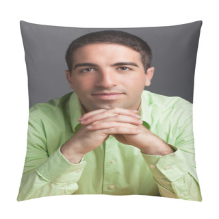 Personality  Portrait Of Serious Man Pillow Covers