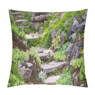 Personality  Stony Stairs In The Green Garden Pillow Covers