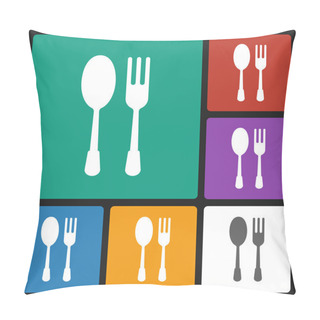 Personality  Spoon Fork Icon Pillow Covers