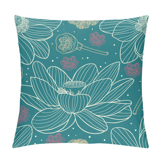 Personality  Water Lilies Beautiful Seamless Pattern Pillow Covers