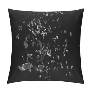 Personality  Broken Glass Window. Texture Of Broken Glass. Isolated Realistic Cracked Glass Effect. Template For Design. Black And White 3D Illustration  Pillow Covers