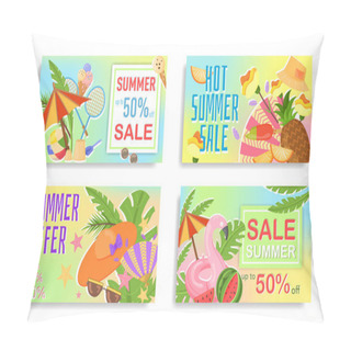 Personality  Summer Sale Banner, Summertime Concept Pillow Covers