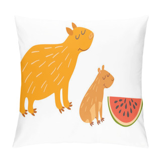 Personality  Cute Capybara Family Pillow Covers