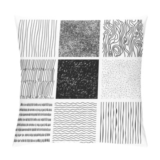 Personality  Set Of Hand Drawn Textures, Brush Strokes Pillow Covers