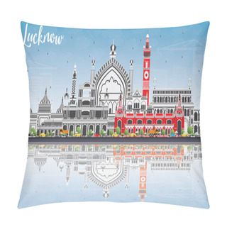 Personality  Lucknow Skyline With Gray Buildings, Blue Sky And Reflections. Pillow Covers