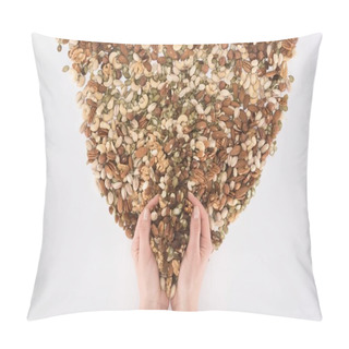Personality  Human Hands And Various Nuts Pillow Covers