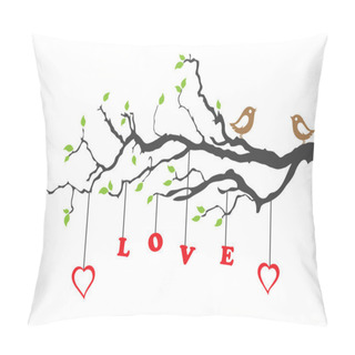 Personality  Two Love Birds And Love Tree Pillow Covers